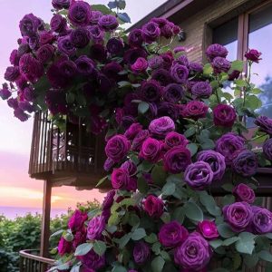 Роза Плетистая Плум Пэшн купить по цене от 610р. в интернет-магазине «Посадика» с доставкой почтой в в Корсакове и по всей России – [изображение №1].